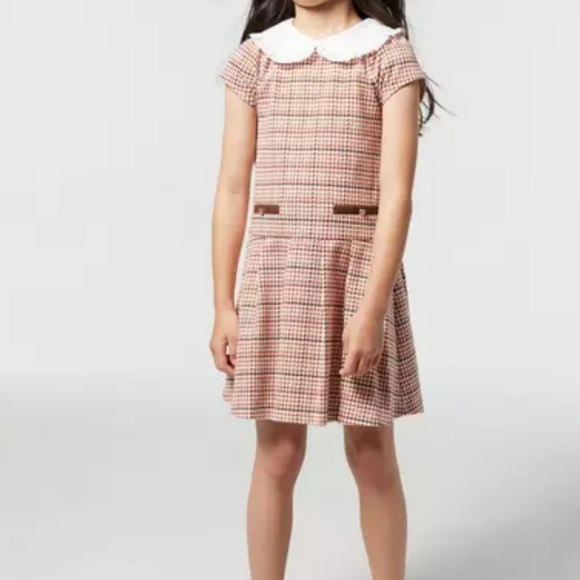 Janie and Jack Houndstooth Plaid Pointe Dress 12-18 months - Picture 2 of 9